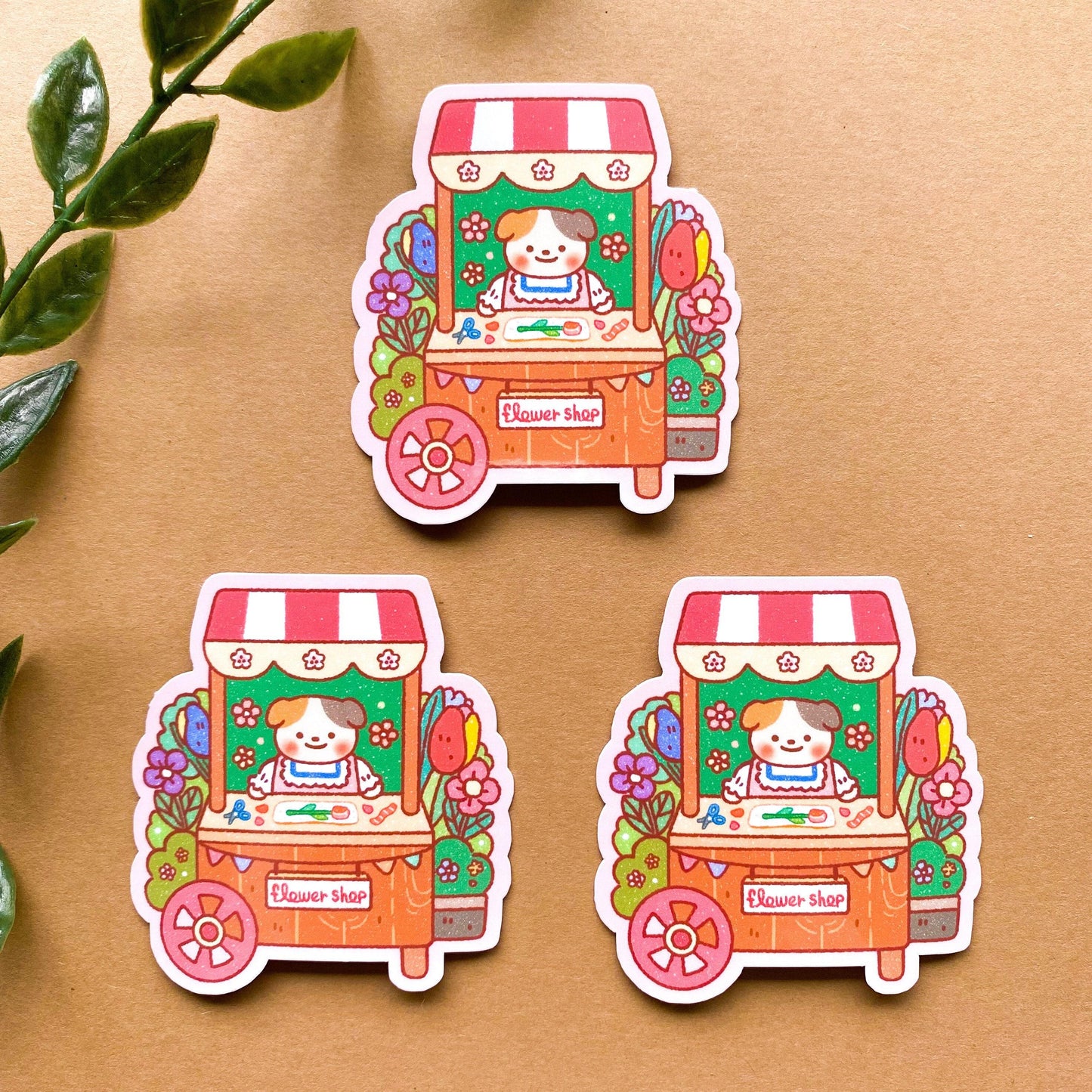 Happy Flower Shop Vinyl Sticker