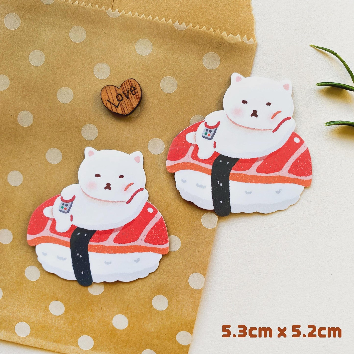 Kawaii Sushi Cat Vinyl Sticker