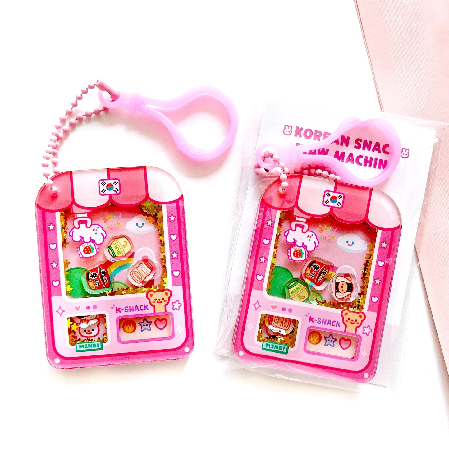 韓国スナックガチャマシンシェイカーキーホルダー