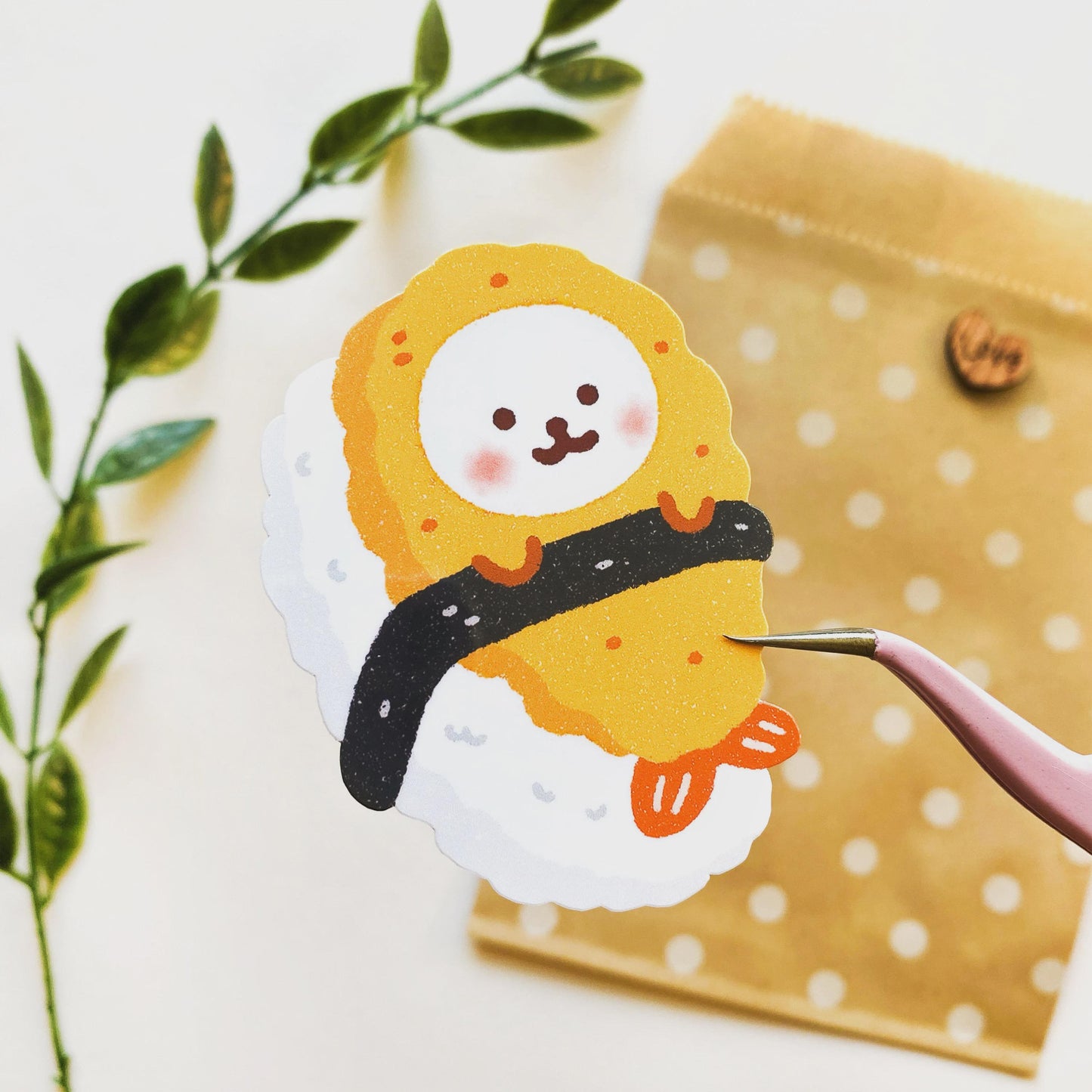 Kawaii Shrimp Sushi Vinyl Sticker