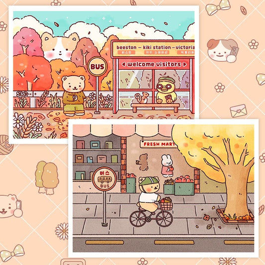 12 Cute Illustrated Background Stickers