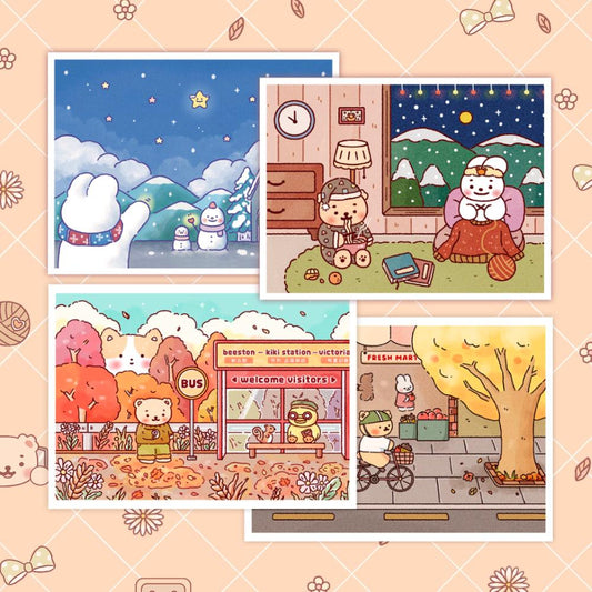 12 Cute Illustrated Background Stickers