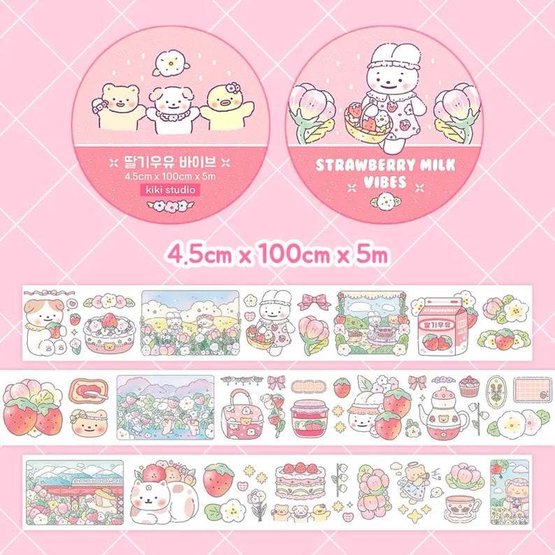 Strawberry Milk Vibes Washi Tape