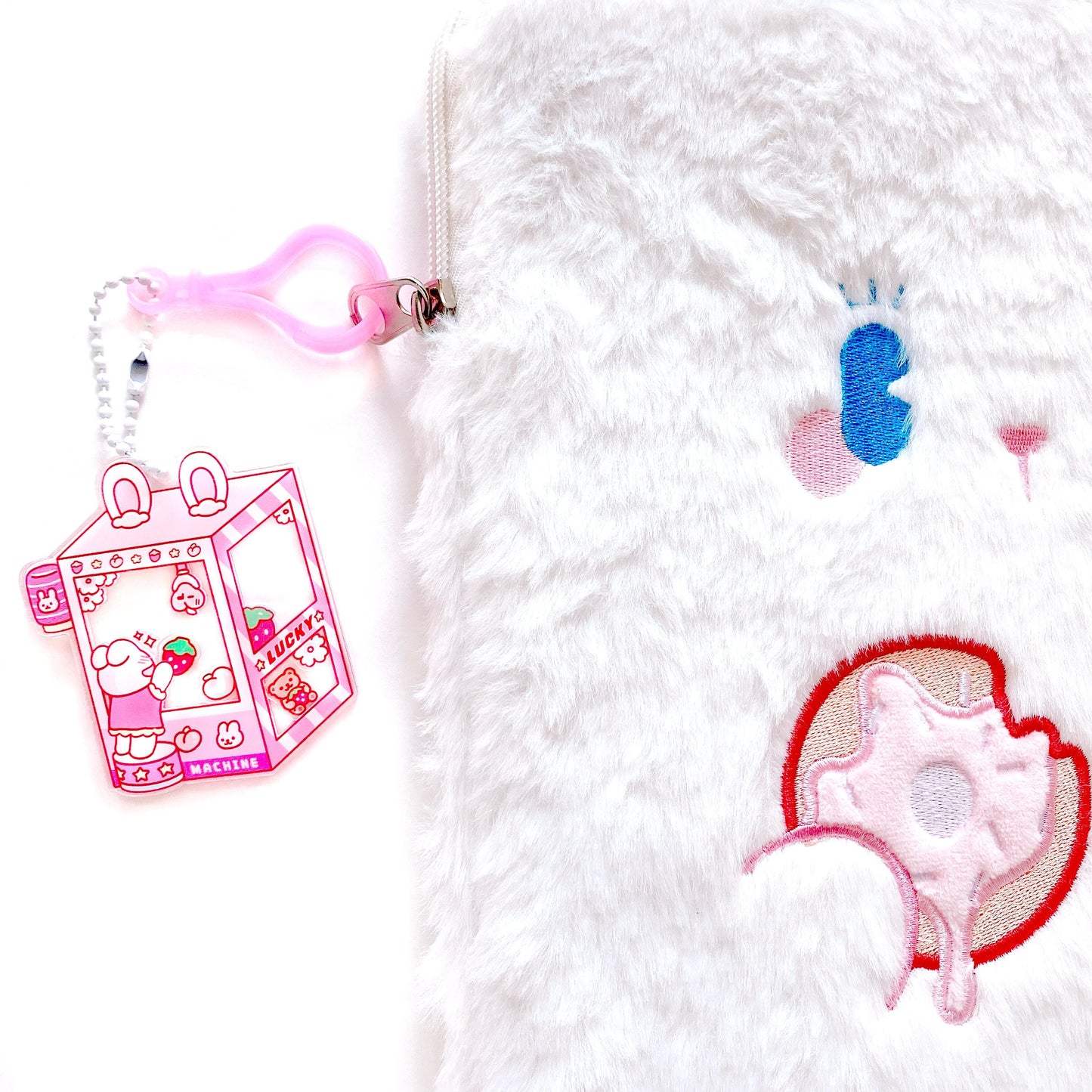 Strawberry & Peach Claw Machine Keychain