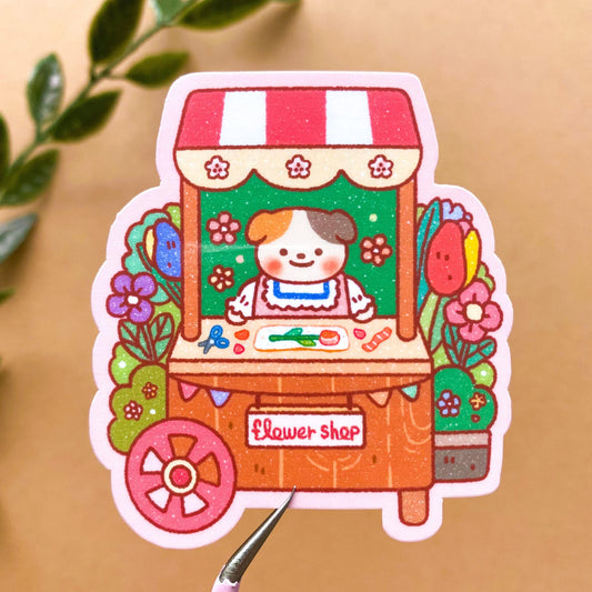 Happy Flower Shop Vinyl Sticker