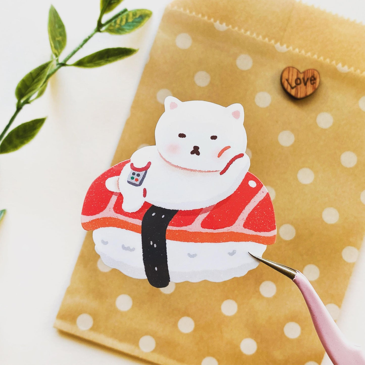 Kawaii Sushi Cat Vinyl Sticker