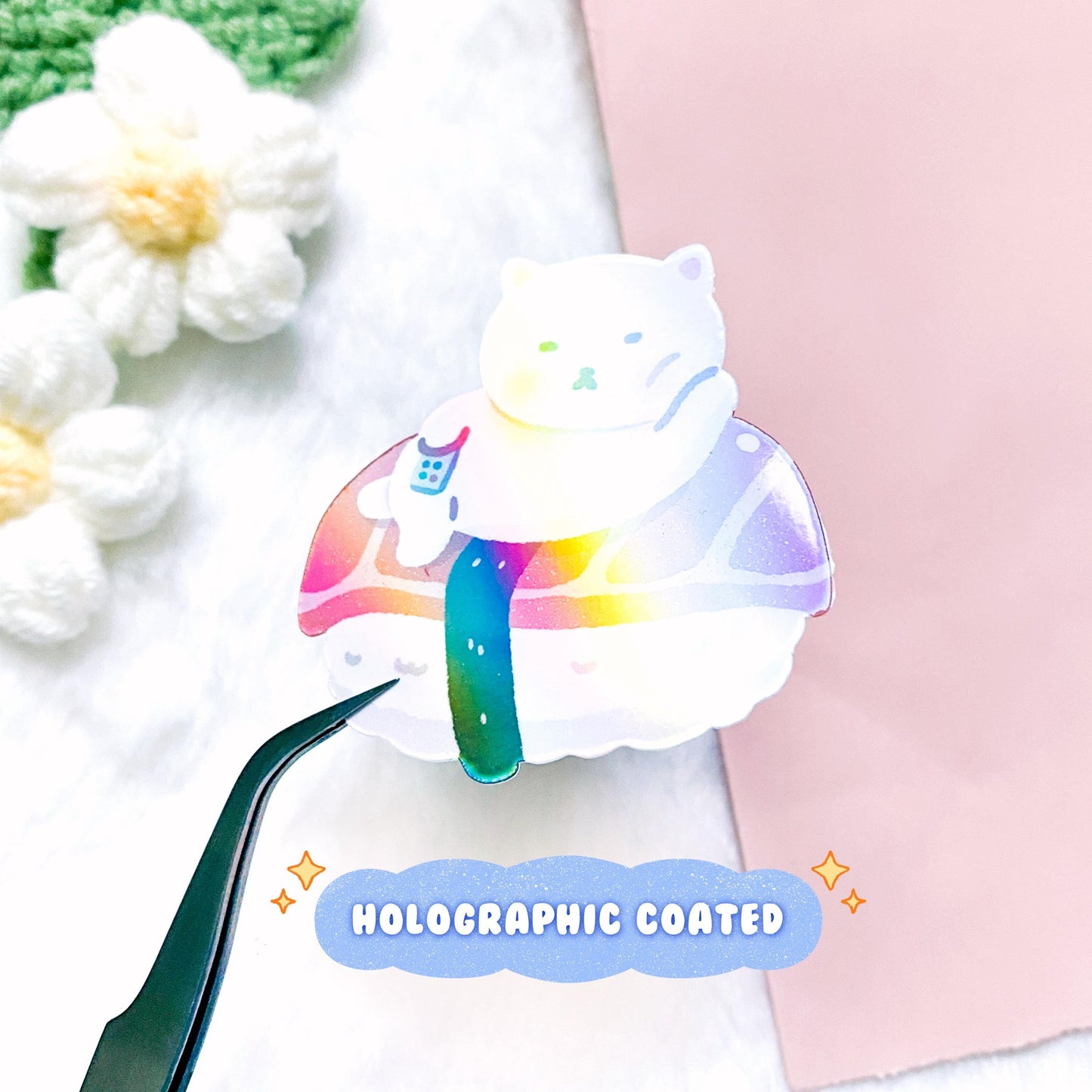 Kawaii Sushi Cat Vinyl Sticker