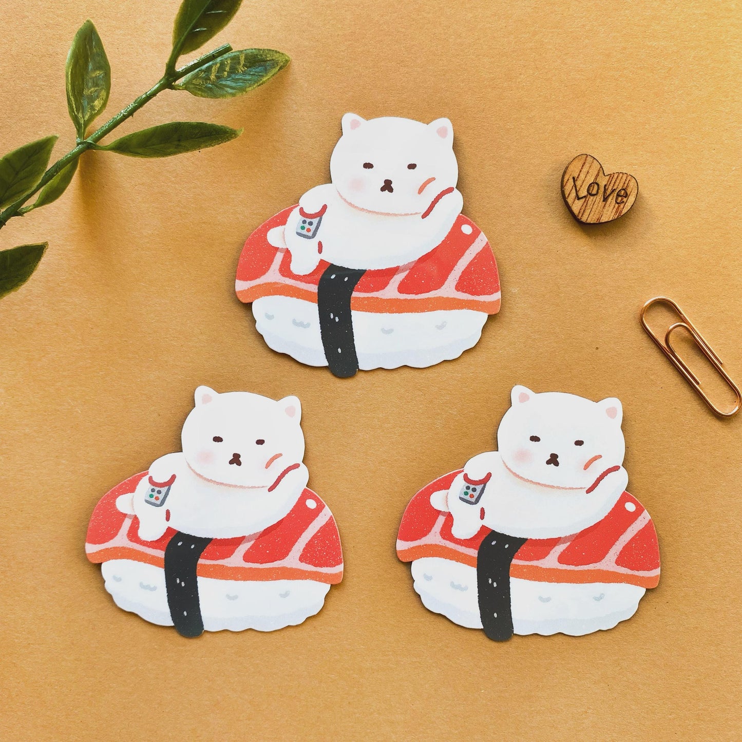 Kawaii Sushi Cat Vinyl Sticker