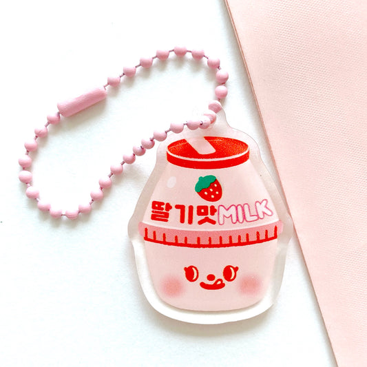 Strawberry Milk Mini Keychain