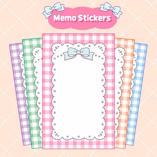 20 Scrapbook Sticker Set – Checked & Ribbon