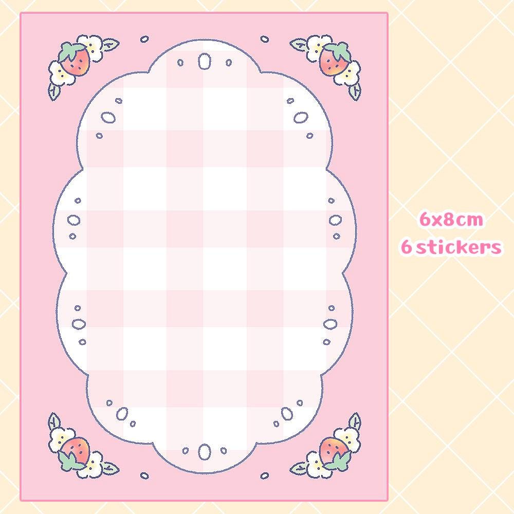 12 Scrapbook Sticker Set – Strawberry & Lace