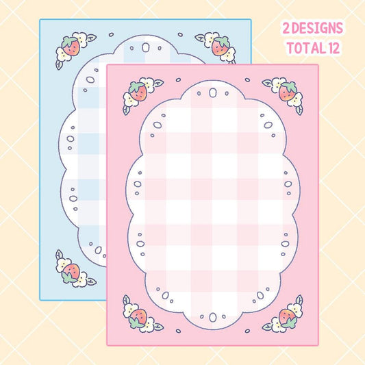 12 Scrapbook Sticker Set – Strawberry & Lace