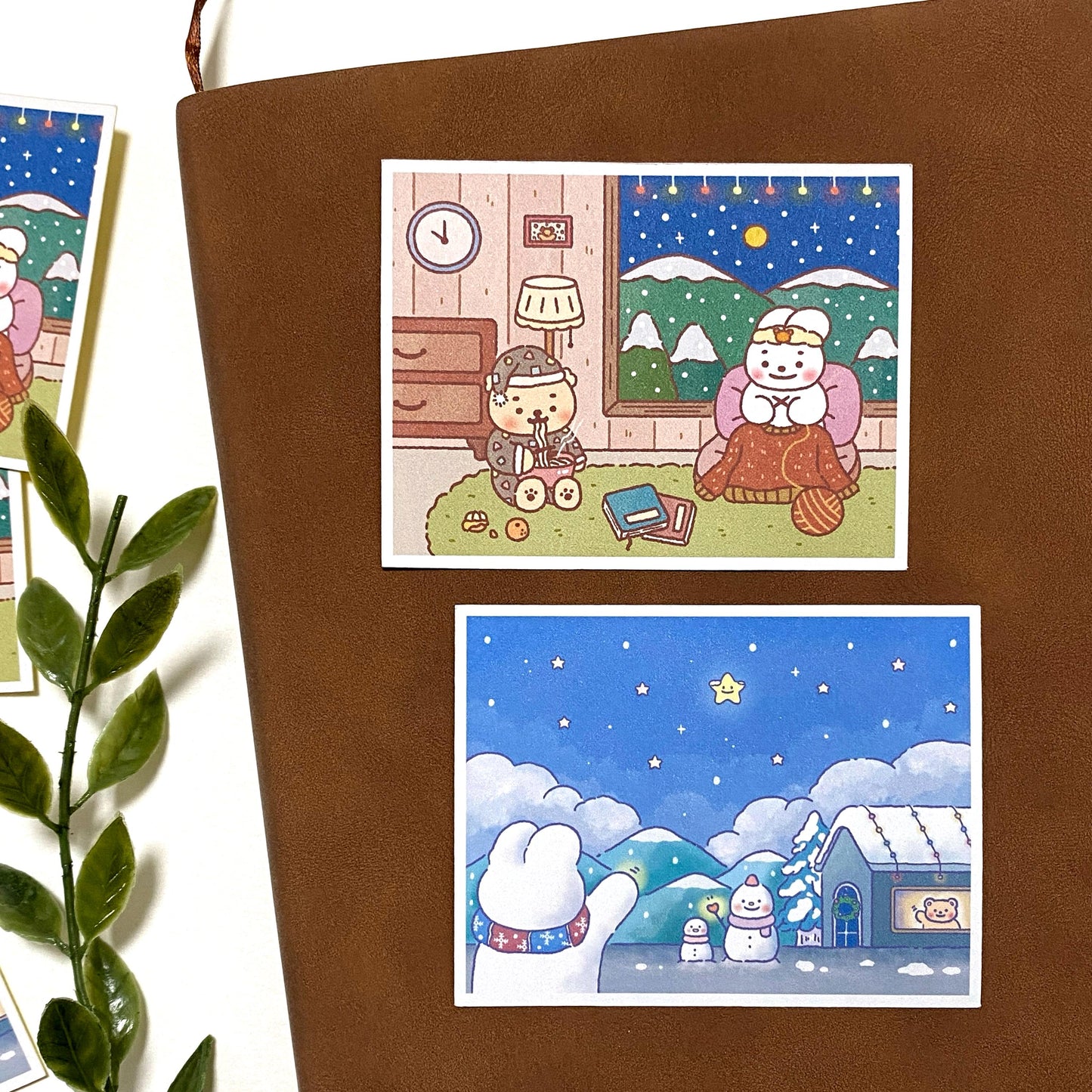 12枚のかわいいイラスト背景シール