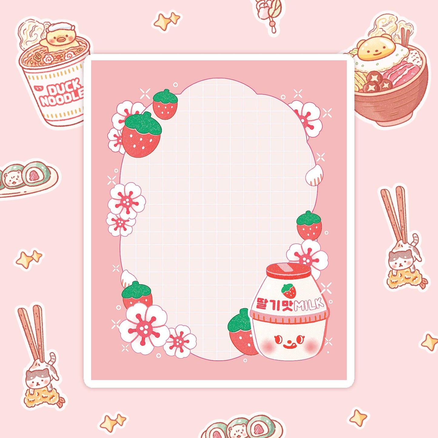 Strawberry Milk memo pad