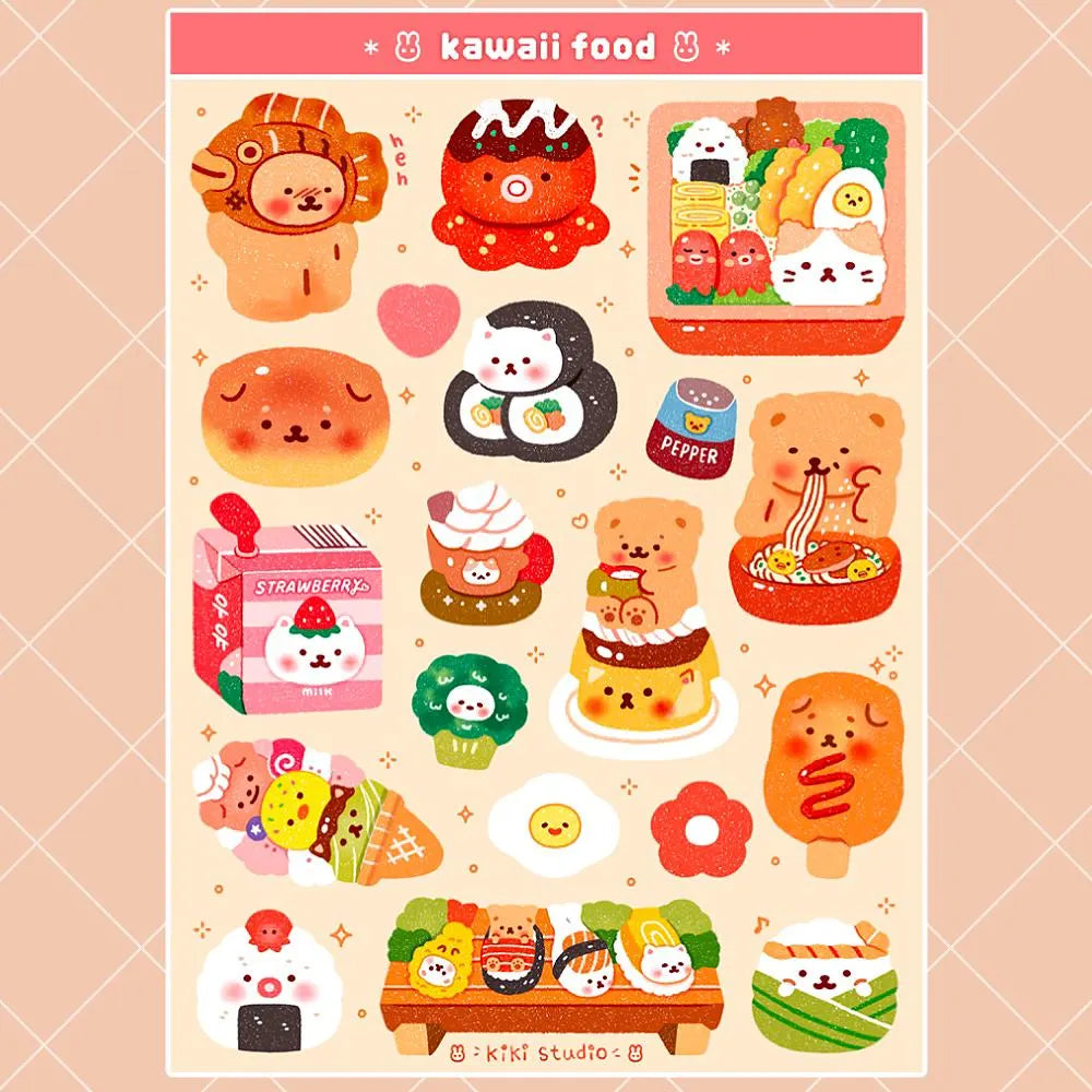 Kawaii Food Sticker Sheet