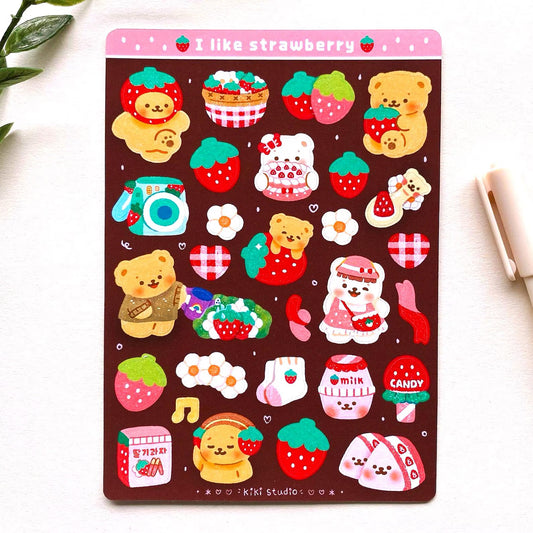 I Like Strawberry Sticker Sheet