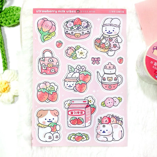 Strawberry Milk Sticker Sheet