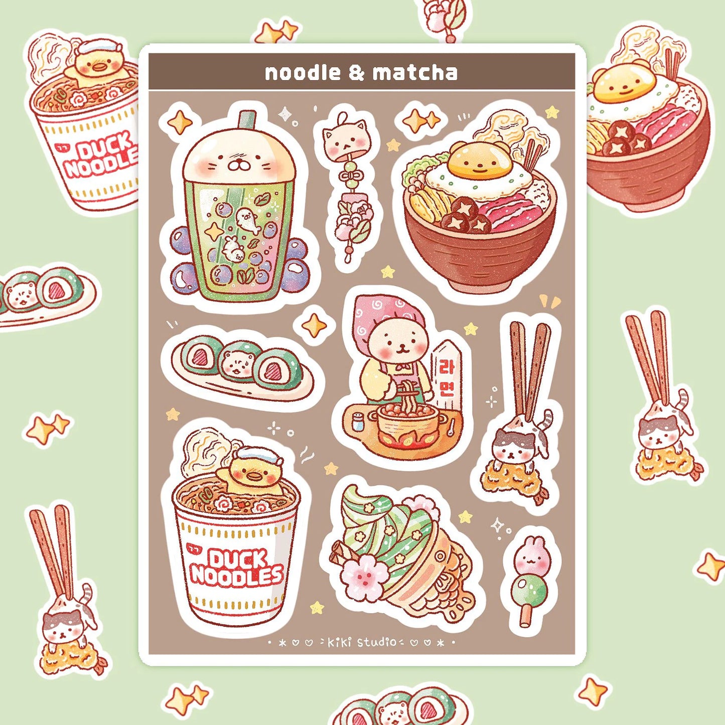 Noodle & Matcha Sticker Sheet