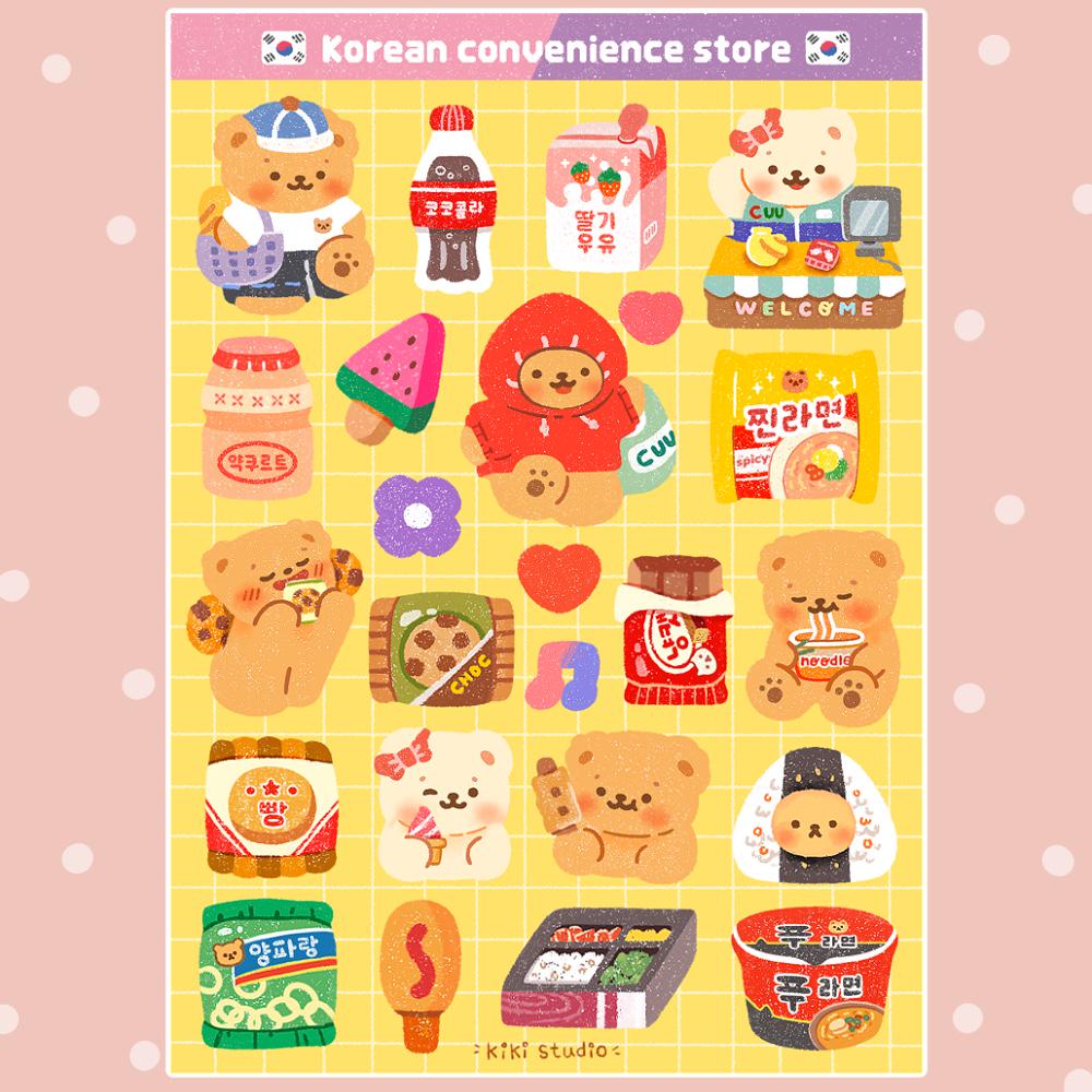 Korean Convenience Store Sticker Sheet