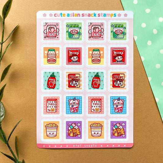 Asian Snack Stamps Sticker Sheet